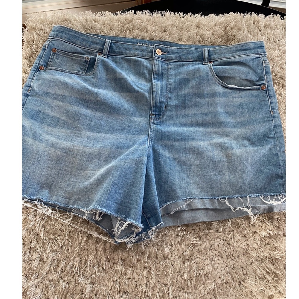 American Eagle Super Hi Rise Shortie Jean Shorts